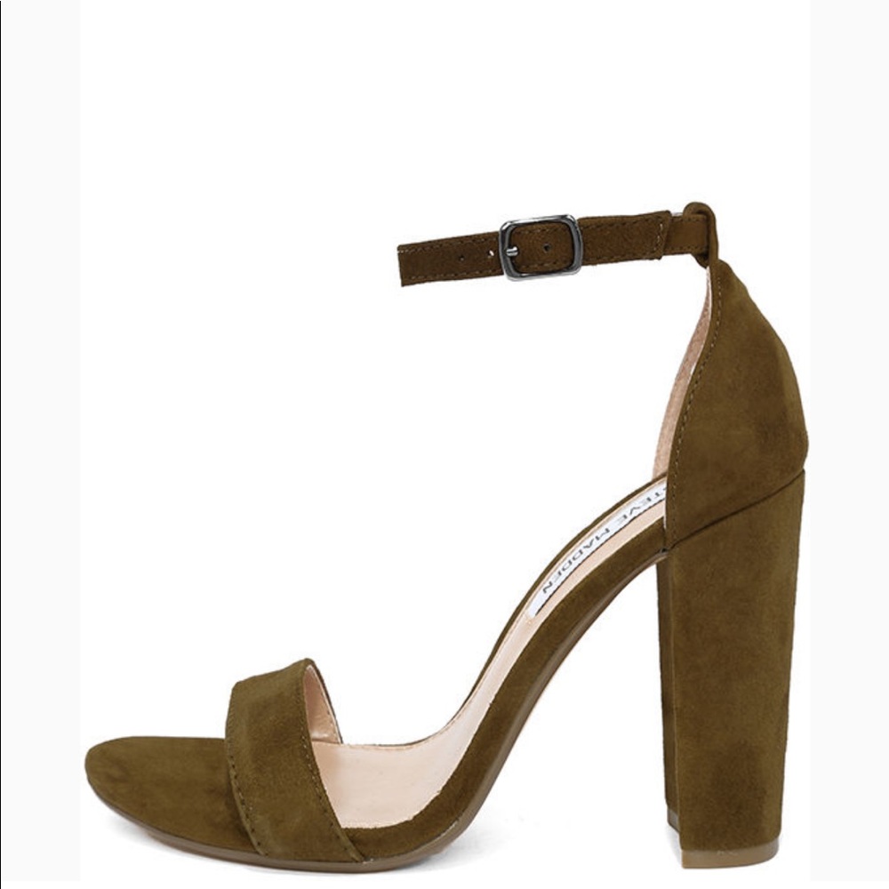 Olive Suede Heels